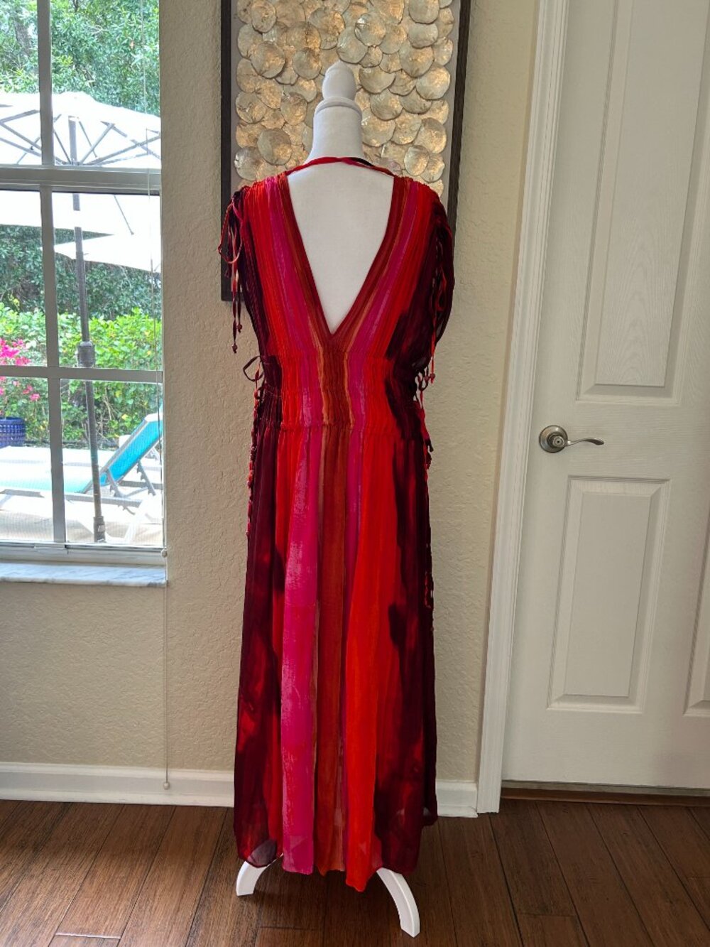 NWOT Zara Grecian Beaded Side Tie Maxi Dress - Picture 8 of 9